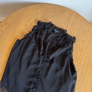 Laundry By Shelli Segal Black Ruffled Top